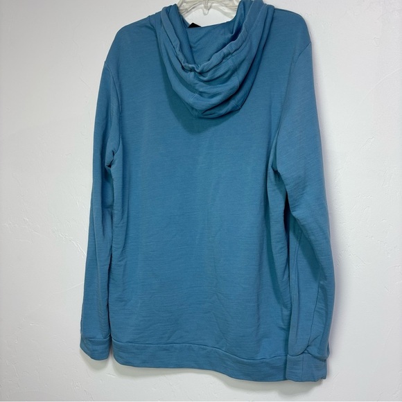 Adidas Blue Large Men's Sweatshirt Pullover Hoodie Cotton Blend Athletic - Picture 4 of 8